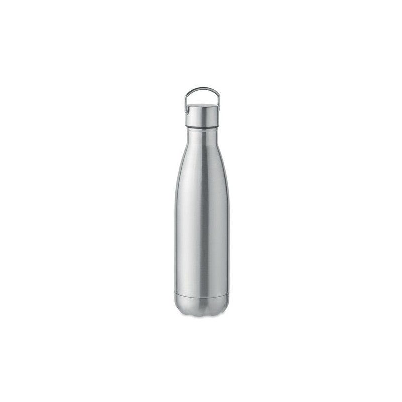Bouteille isotherme double paroi  personnalisée 500 ml | MANOA Couleurs : argenté mat Matières : acier inoxydable recyclé person