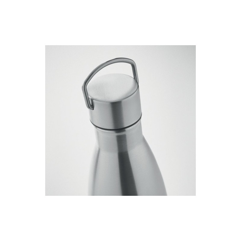 Bouteille isotherme double paroi  personnalisée 500 ml | MANOA Couleurs : argenté mat Matières : acier inoxydable recyclé impres