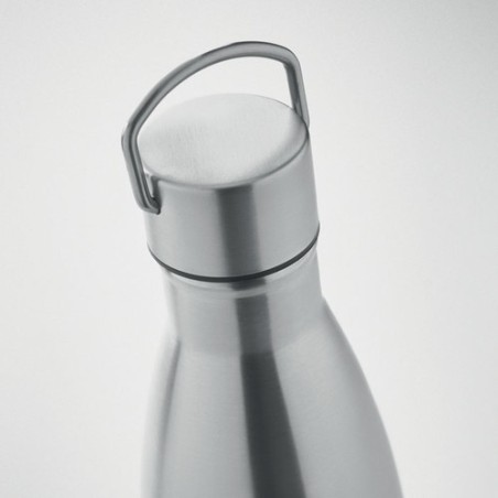 Bouteille isotherme double paroi  personnalisée 500 ml | MANOA Couleurs : argenté mat Matières : acier inoxydable recyclé impres