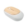 Souris sans fil  en bambou personnalisée CURVY BAM Matières : ABS recyclé Couleurs : blanc