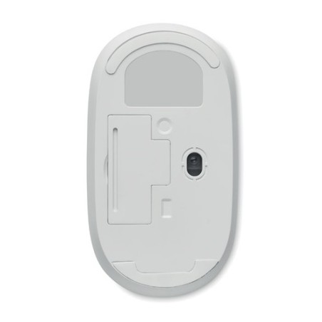 Souris sans fil  en bambou personnalisée CURVY BAM Matières : ABS recyclé Couleurs : blanc personnalisable avec votre logo