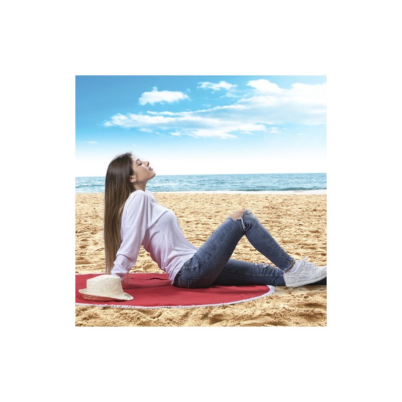 Natte de Plage Éco-responsable 100% Coton Personnalisée Hansier Matières : coton Couleurs : jaune cadeau affaires élégant