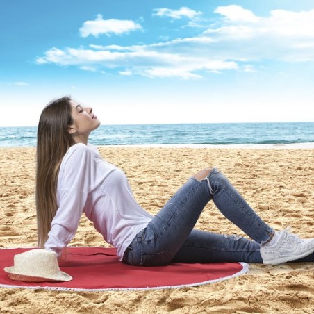 Natte de Plage Éco-responsable 100% Coton Personnalisée Hansier Matières : coton Couleurs : jaune cadeau affaires élégant