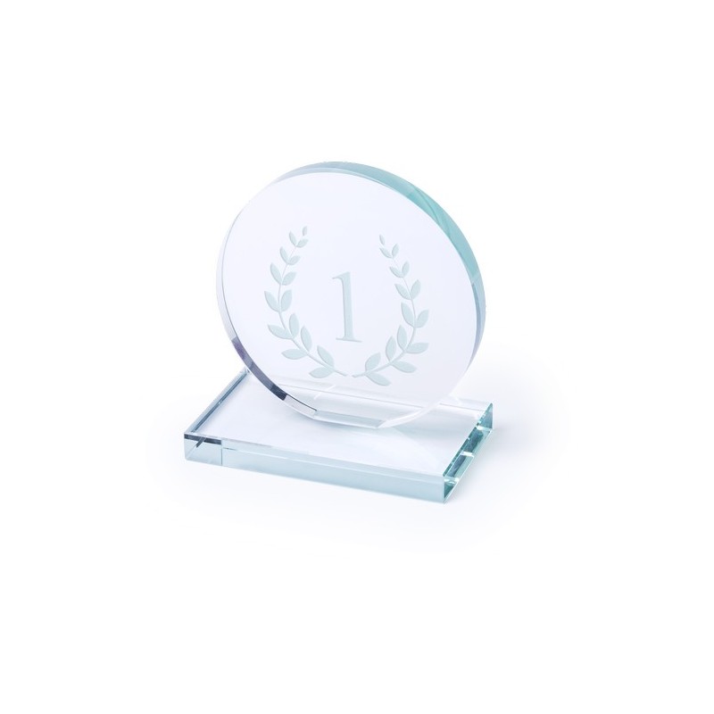 Plaque en Verre Personnalisée Trophée Owen Matières : verre marquage laser ultra précis