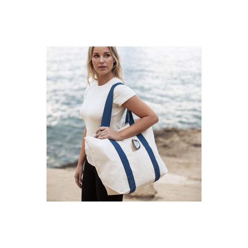 Sac de Plage Personnalisé Dretan Matières : coton Couleurs : bleu marine objet promotionnel éco-responsable