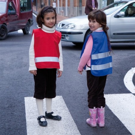 Dossard Réfléchissant Personnalisable pour Enfants - Chasuble Éli Matières : polyester Couleurs : bleu impression logo haute qua