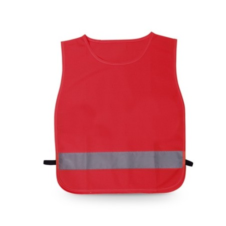 Dossard Réfléchissant Personnalisable pour Enfants - Chasuble Éli Matières : polyester Couleurs : rouge cadeau entreprise pas ch