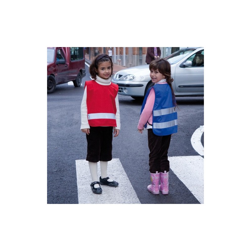 Dossard Réfléchissant Personnalisable pour Enfants - Chasuble Éli Matières : polyester Couleurs : rouge personnalisation rapide 