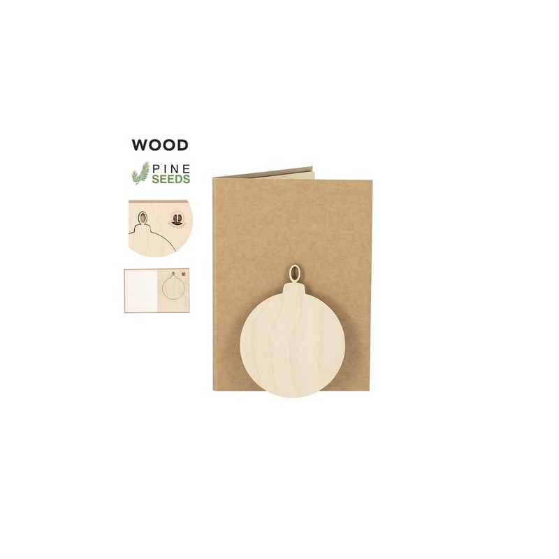Ornement personnalisé de Noël Astrox Matières : bois Couleurs : naturel personnalisable avec votre logo