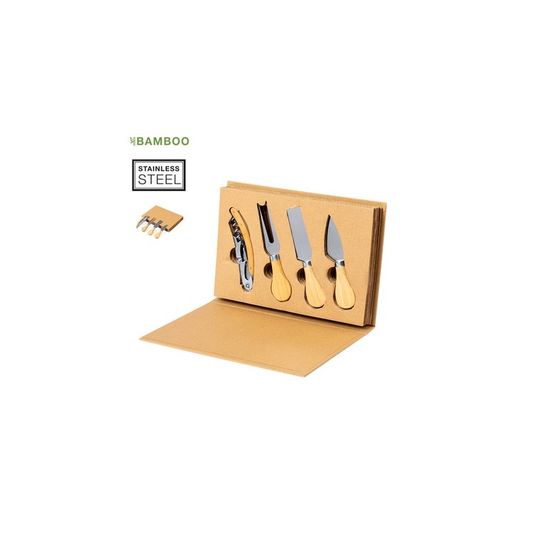 Set Personnalisé de Qualité de Vin et Fromages Sondrex Matières : bambou