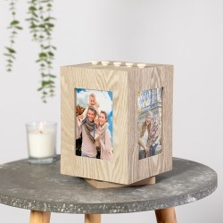 Porte-Photos en Bois Personnalisé - Vesper Cube Matières : MDF marquage laser ultra précis