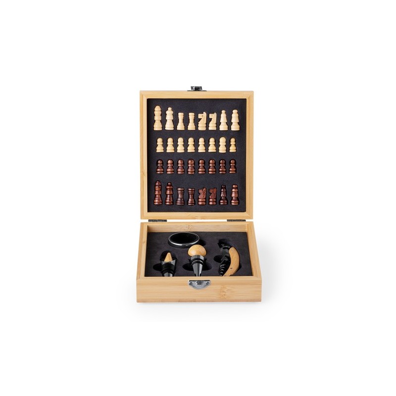 Coffret Accessoires à Vin Personnalisé Économique Paluk Matières : bambou personnalisable avec votre logo