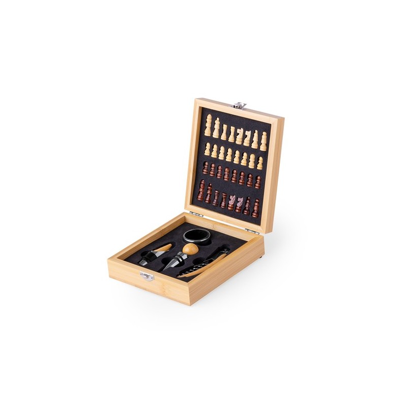 Coffret Accessoires à Vin Personnalisé Économique Paluk Matières : bambou cadeau entreprise pas cher