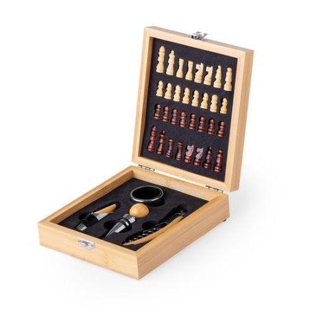Coffret Accessoires à Vin Personnalisé Économique Paluk Matières : bambou cadeau entreprise pas cher