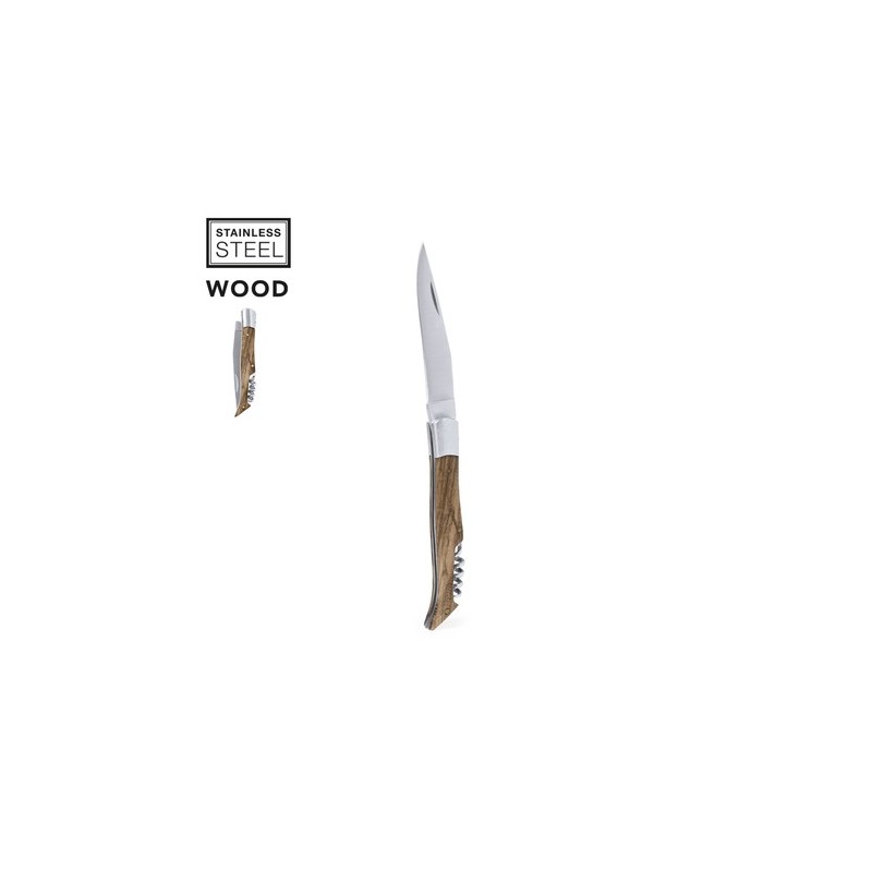 Accessoire de vin pratique personnalisé canif tire-bouchon Sparq Matières : bois