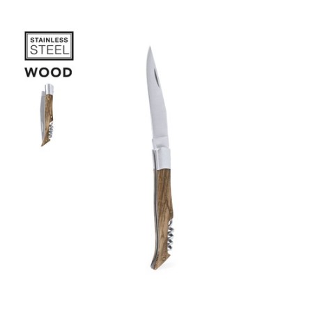 Accessoire de vin pratique personnalisé canif tire-bouchon Sparq Matières : bois