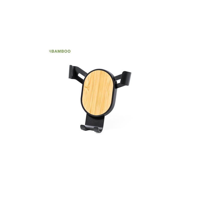 Support Éco-responsable Pratique pour Smartphone - Cultard Matières : bambou Couleurs : noir personnalisable avec votre logo