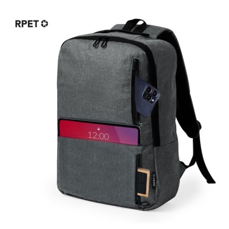 Sac à Dos Éco-responsable Publicitaire Ingria Couleurs : bleu marine Matières : polyester recyclé marquage laser ultra précis