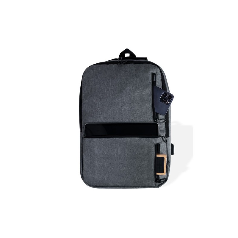 Sac à Dos Éco-responsable Publicitaire Ingria Couleurs : bleu marine Matières : polyester recyclé objet promotionnel éco-respons