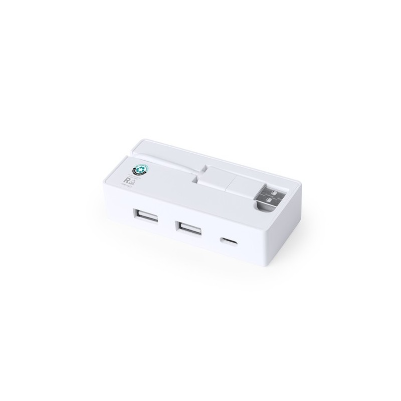 Port USB Éco-responsable Personnalisé - Nofler RCS pas cher Matières : ABS recyclé Couleurs : blanc impression haute définition