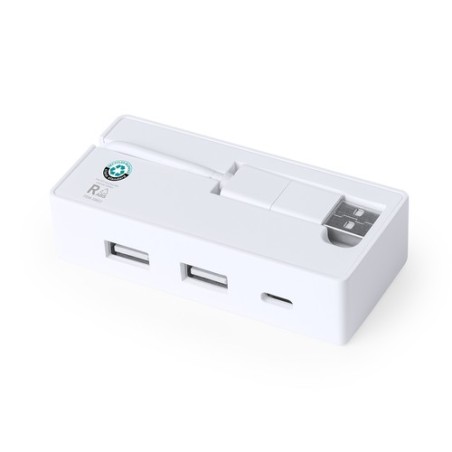 Port USB Éco-responsable Personnalisé - Nofler RCS pas cher Matières : ABS recyclé Couleurs : blanc impression haute définition