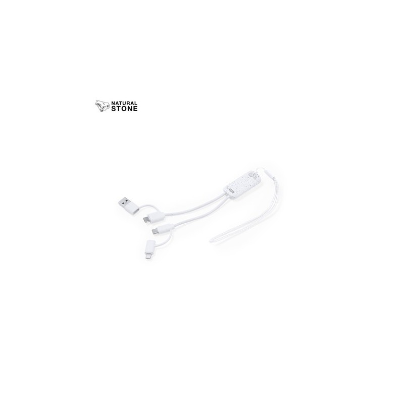 Câble de Charge Éco-responsable Personnalisé pas cher - Surgex Matières : ABS Couleurs : blanc personnalisable avec votre logo