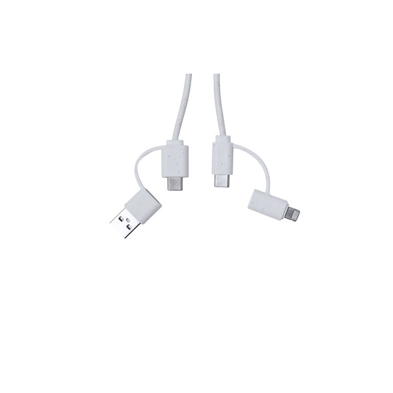 Câble de Charge Éco-responsable Personnalisé pas cher - Surgex Matières : ABS Couleurs : blanc goodies publicitaire événementiel