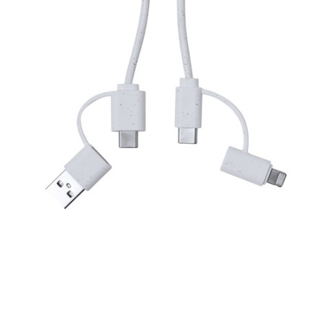 Câble de Charge Éco-responsable Personnalisé pas cher - Surgex Matières : ABS Couleurs : blanc goodies publicitaire événementiel