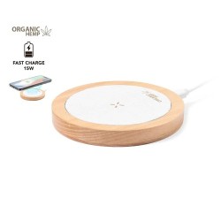 Chargeur Sans Fil Éco-responsable Personnalisé 15W - Kuzgal Matières : bois