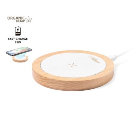 Chargeur Sans Fil Éco-responsable Personnalisé 15W - Kuzgal Matières : bois