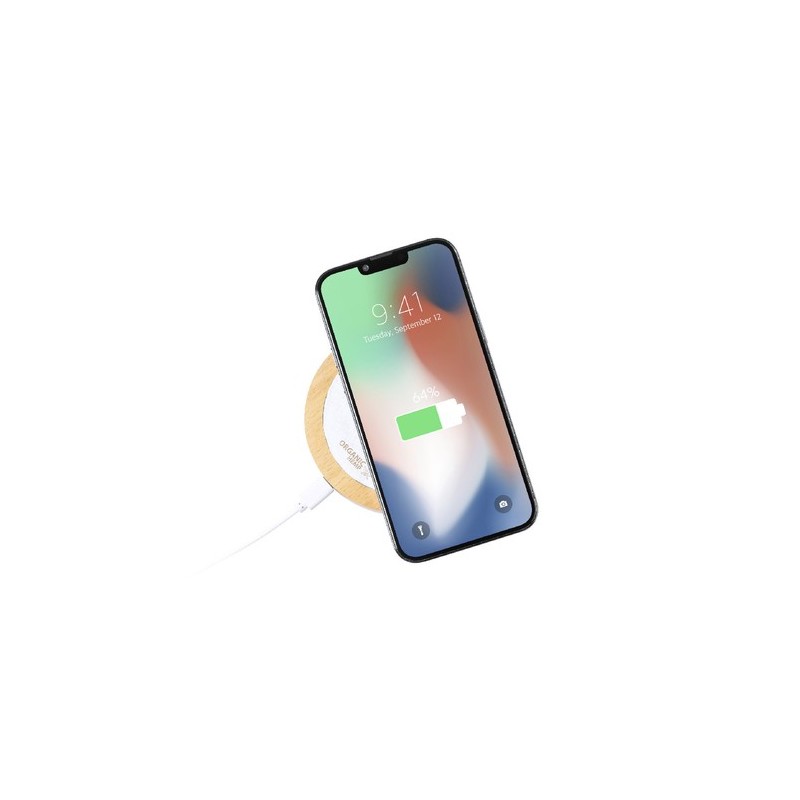 Chargeur Sans Fil Éco-responsable Personnalisé 15W - Kuzgal Matières : bois marquage laser ultra précis