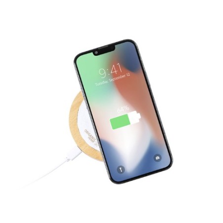 Chargeur Sans Fil Éco-responsable Personnalisé 15W - Kuzgal Matières : bois marquage laser ultra précis