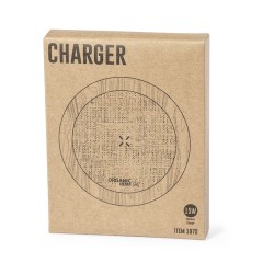 Chargeur Sans Fil Éco-responsable Personnalisé 15W - Kuzgal Matières : bois livraison express 24h 48h