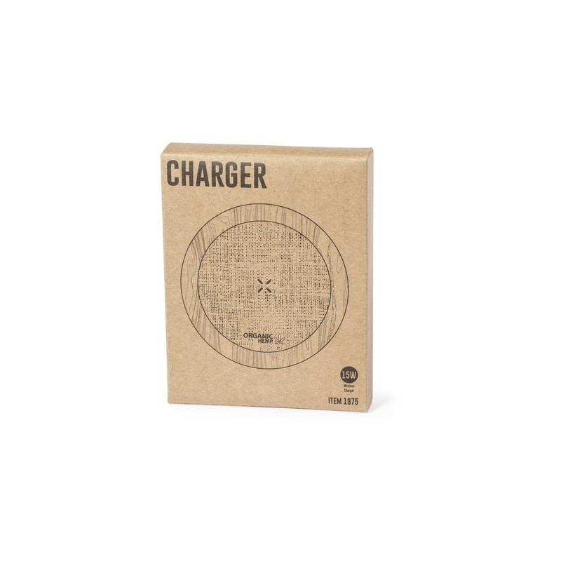Chargeur Sans Fil Éco-responsable Personnalisé 15W - Kuzgal Matières : bois objet promotionnel éco-responsable