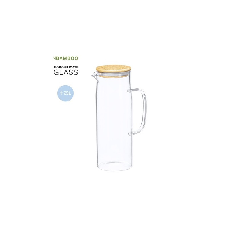 Carafe Personnalisée Éco-responsable Objets Publicitaires Dibrix Matières : bambou
