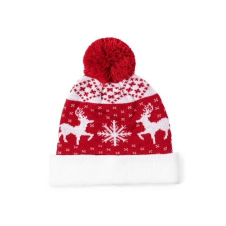Bonnet personnalisé de Noël - Elenix Matières : acrylique Couleurs : rouge