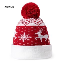 Bonnet personnalisé de Noël - Elenix Matières : acrylique Couleurs : rouge 2
