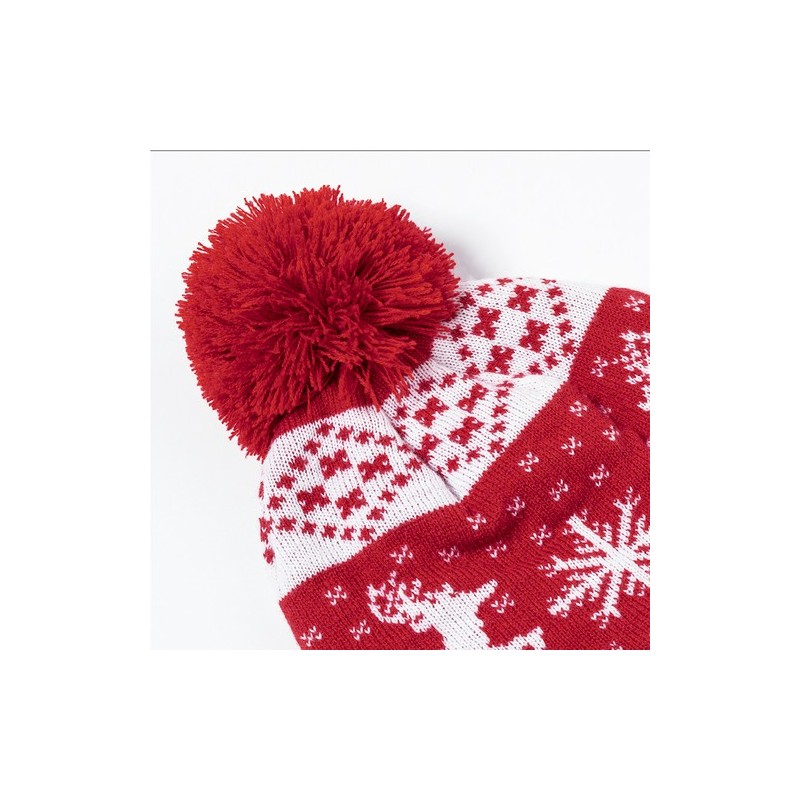 Bonnet personnalisé de Noël - Elenix Matières : acrylique Couleurs : rouge cadeau entreprise pas cher