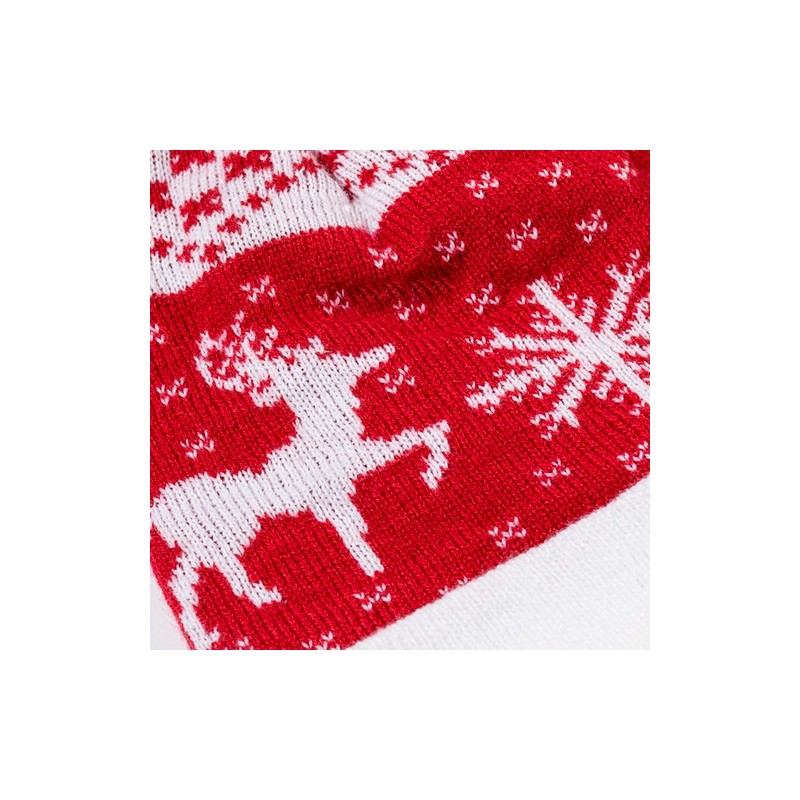 Bonnet personnalisé de Noël - Elenix Matières : acrylique Couleurs : rouge marquage laser ultra précis
