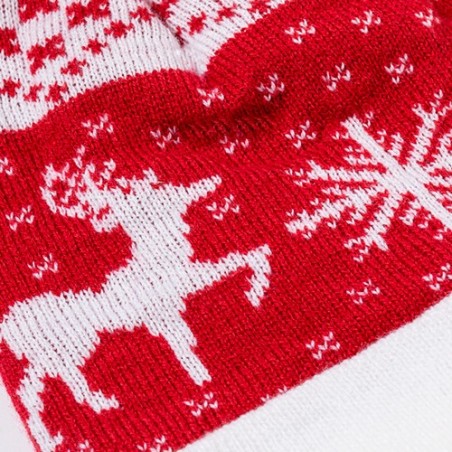 Bonnet personnalisé de Noël - Elenix Matières : acrylique Couleurs : rouge marquage laser ultra précis