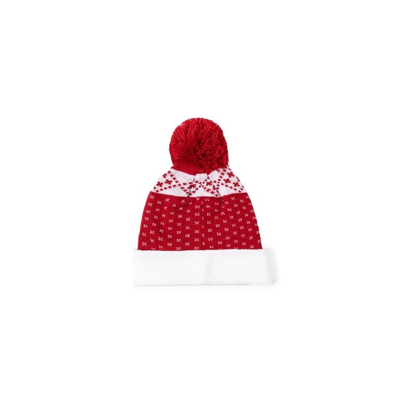 Bonnet personnalisé de Noël - Elenix Matières : acrylique Couleurs : rouge livraison express 24h 48h