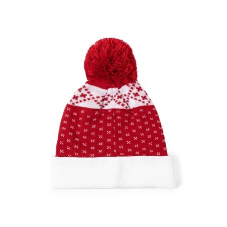 Bonnet personnalisé de Noël - Elenix Matières : acrylique Couleurs : rouge livraison express 24h 48h
