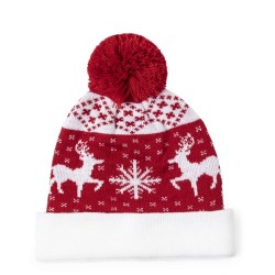 Bonnet personnalisé de Noël - Elenix Matières : acrylique Couleurs : rouge personnalisation rapide en France