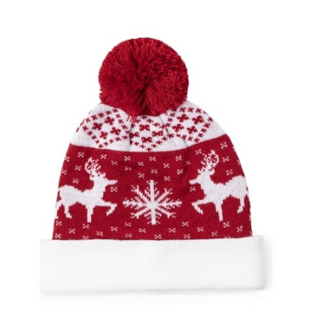 Bonnet personnalisé de Noël - Elenix Matières : acrylique Couleurs : rouge personnalisation rapide en France