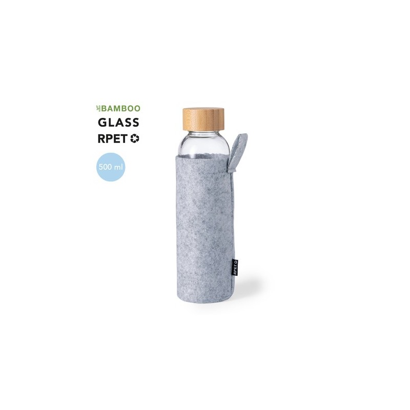 Bidon Éco-responsable Pratique Personnalisé pas cher Blorek Matières : bambou Couleurs : gris personnalisable avec votre logo