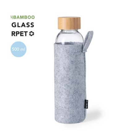 Bidon Éco-responsable Pratique Personnalisé pas cher Blorek Matières : bambou Couleurs : gris personnalisable avec votre logo