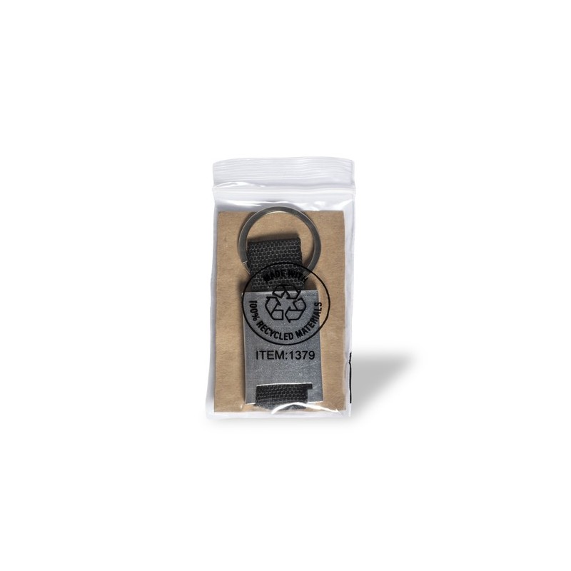 Porte-Clés Éco-responsable Personnalisable Lofly Matières : polyester Couleurs : argenté marquage laser ultra précis