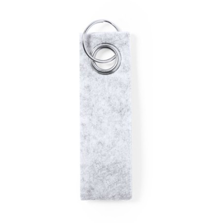 Porte-Clés Éco-responsable Personnalisé Pratique Triax Matières : PET recyclé Couleurs : gris