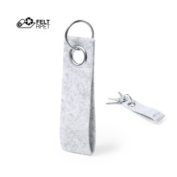 Porte-Clés Éco-responsable Personnalisé Pratique Triax Matières : PET recyclé Couleurs : gris 2