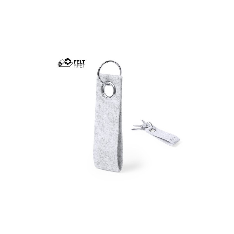 Porte-Clés Éco-responsable Personnalisé Pratique Triax Matières : PET recyclé Couleurs : gris personnalisable avec votre logo